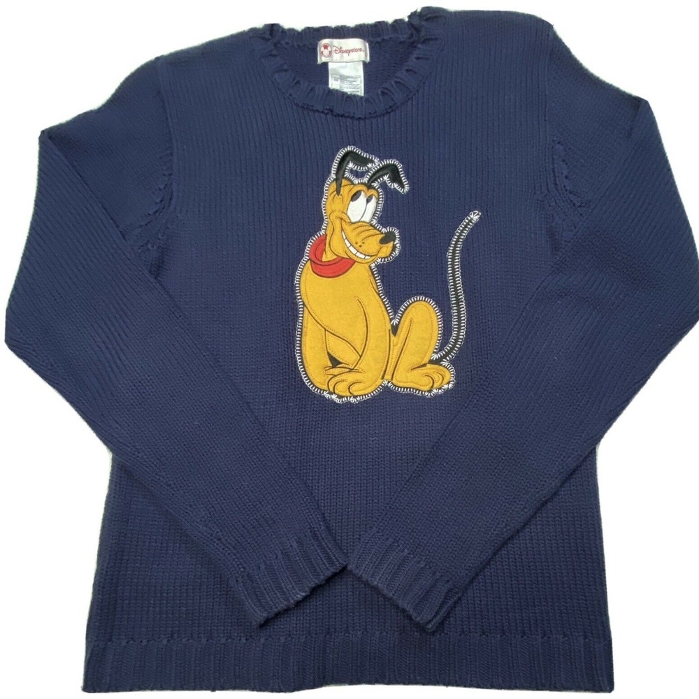 Disney Store Pluto Navy Blue Knit Sweater
